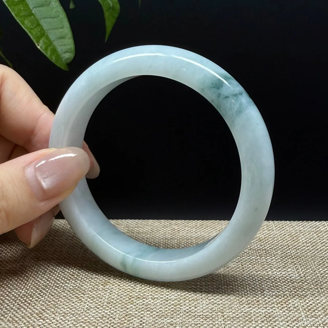 Genuine Burmese Blue Green Jade Jadeite Bangle Bracelet ( 56.8mm )