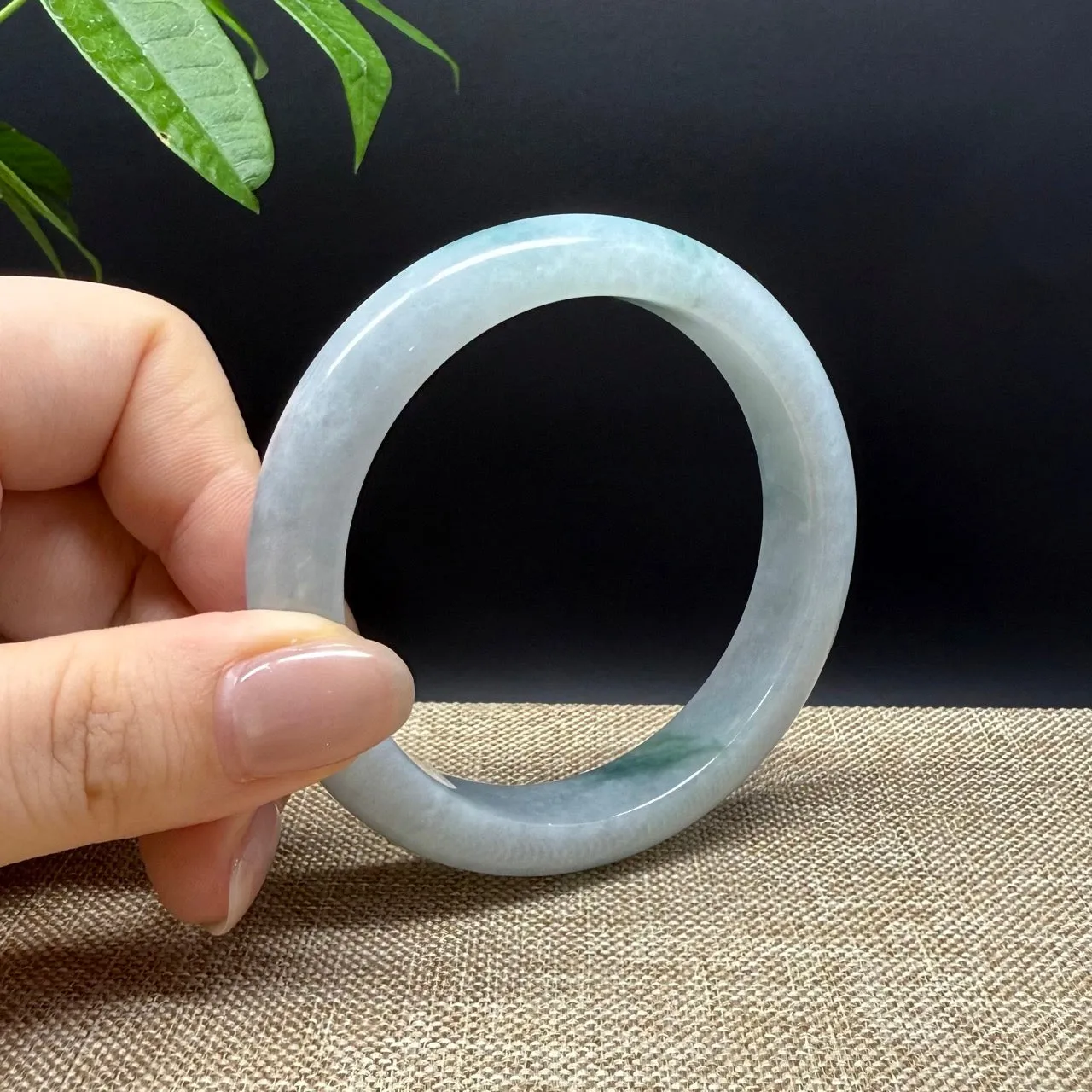 Genuine Burmese Blue Green Jade Jadeite Bangle Bracelet ( 57.6mm )