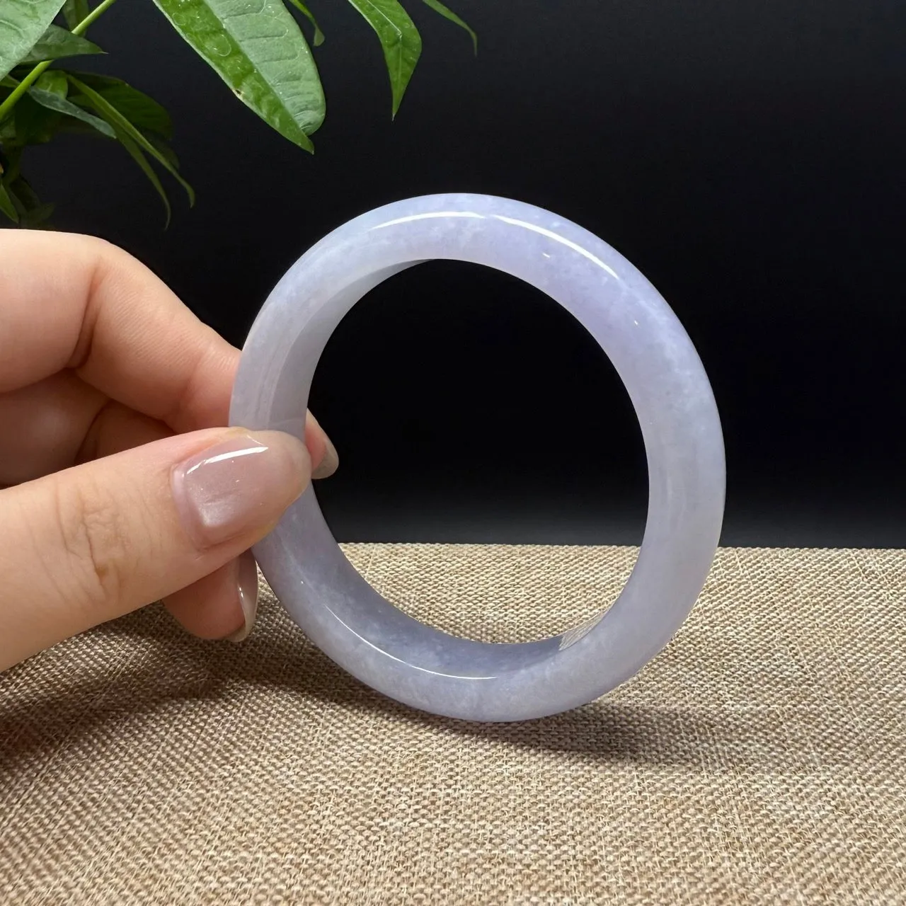 Genuine Burmese Lavender Jade Jadeite Bangle Bracelet ( 53.5mm )