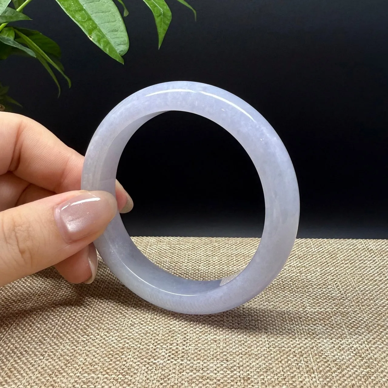 Genuine Burmese Lavender Jade Jadeite Bangle Bracelet ( 53.5mm )