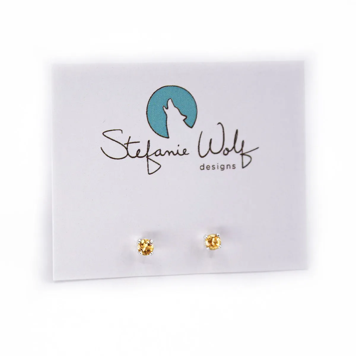 Genuine Citrine Sterling Silver Post Earrings