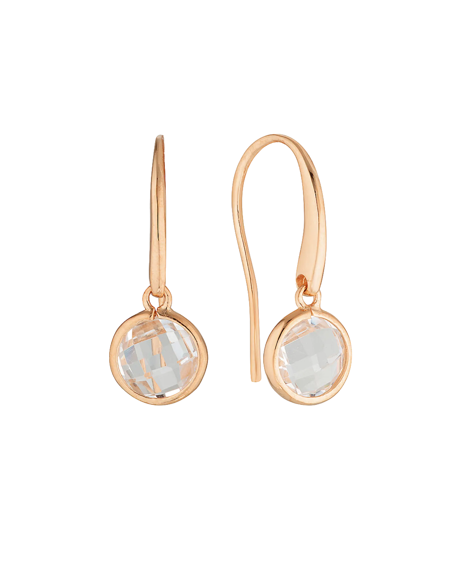 Georgini Lucent Small Hook Earrings - Rose Gold