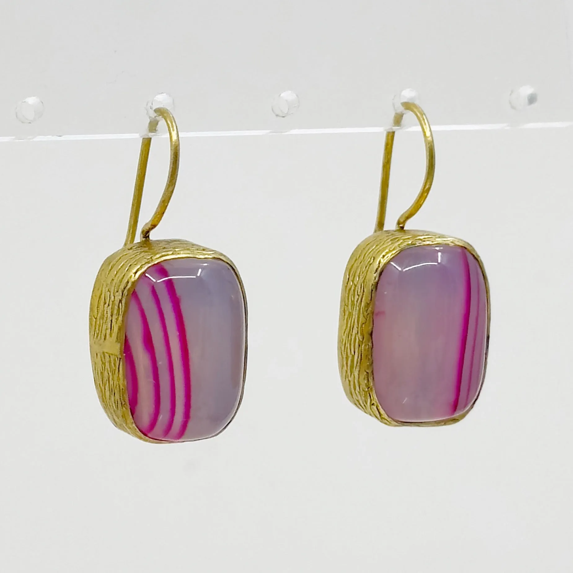 Gold filled agate earrings