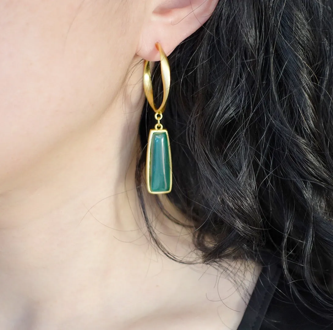 Green Jade Statement Earrings