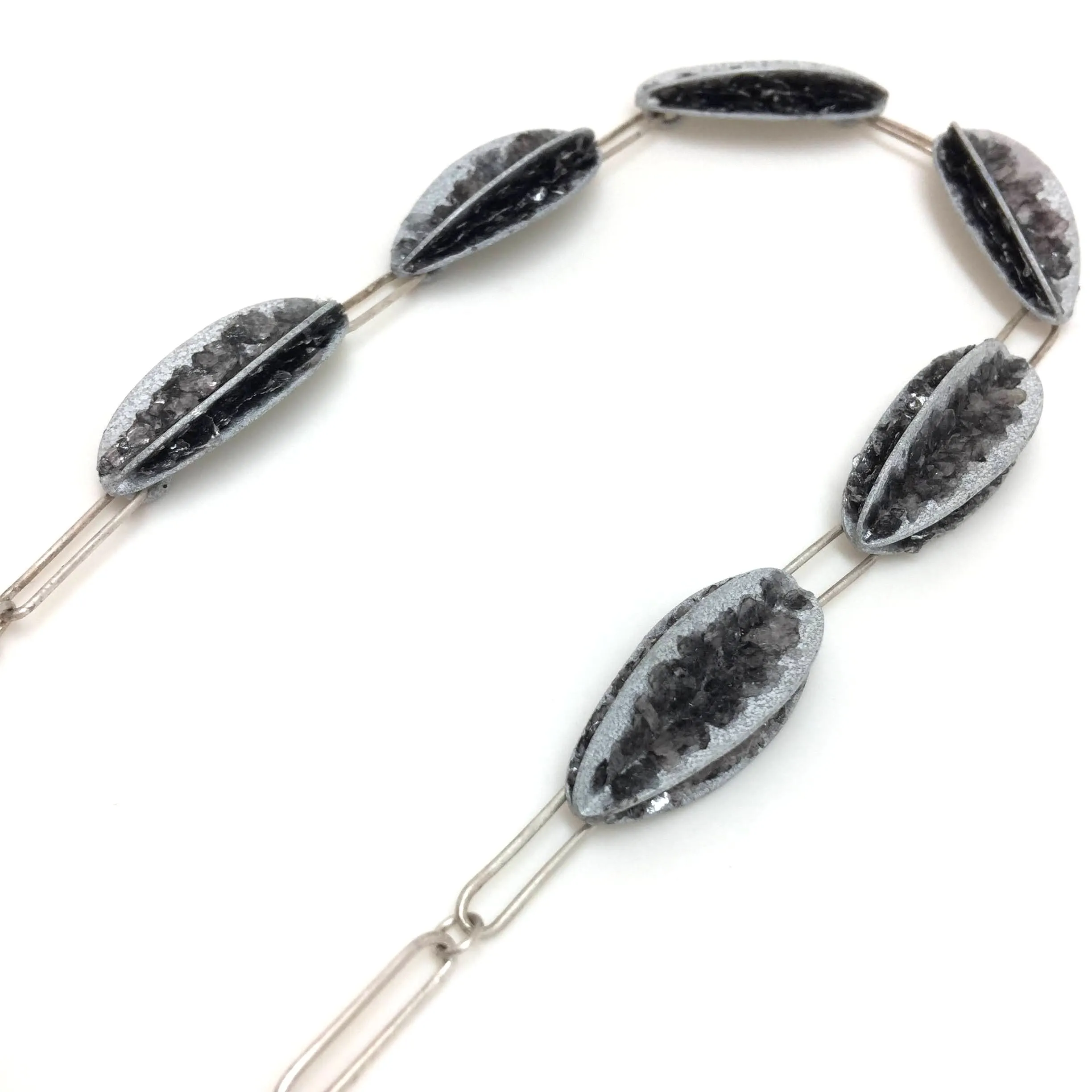 Grey Sliced Mica Necklace