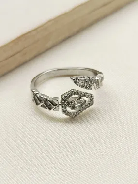 Gulbahaar White American Diamond Finger Ring