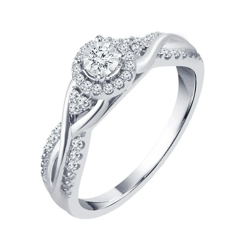 Halo Bypass Twist Mirage Ready for Love Diamond Engagement Ring