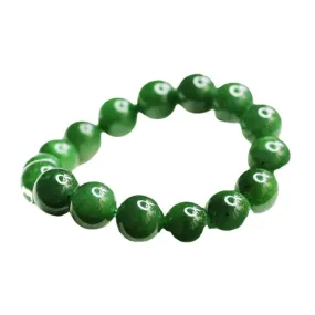 Handcrafted Sterling Silver Jade Bracelet in Spinach Green