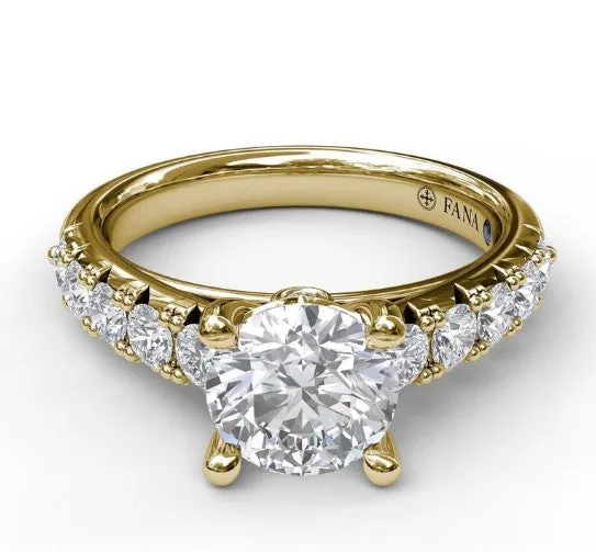 Handset French Pave Diamond Engagement Ring