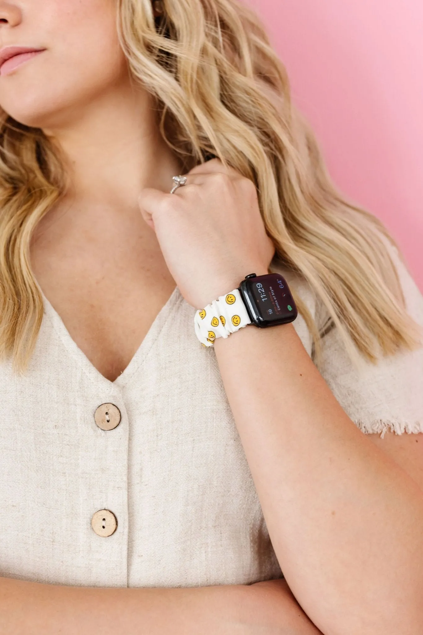 Happy Daze Scrunchie Band Compatible with Apple Watch