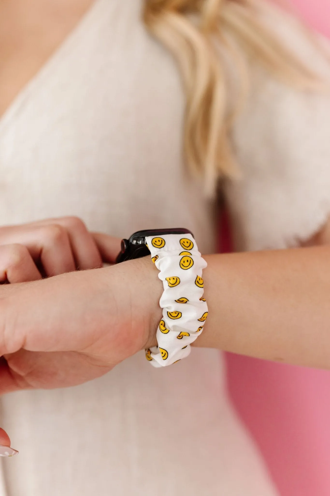 Happy Daze Scrunchie Band Compatible with Apple Watch