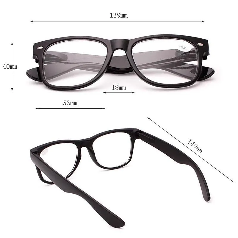 Hdcrafter Unisex Full Rim Square Acetate Frame Reading Glasses H9002