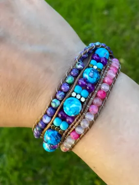 Healing Bracelets - Blue, Pink and Purple