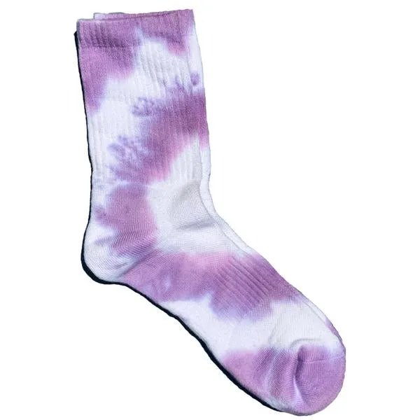 High Ankle Athletic Tie Dye Socks (Lavender   White)