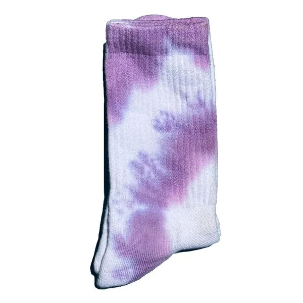 High Ankle Athletic Tie Dye Socks (Lavender   White)