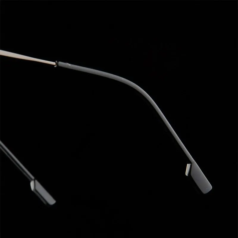 Hotochki Unisex Rectangular Rimless Alloy Reading Glasses Style 1