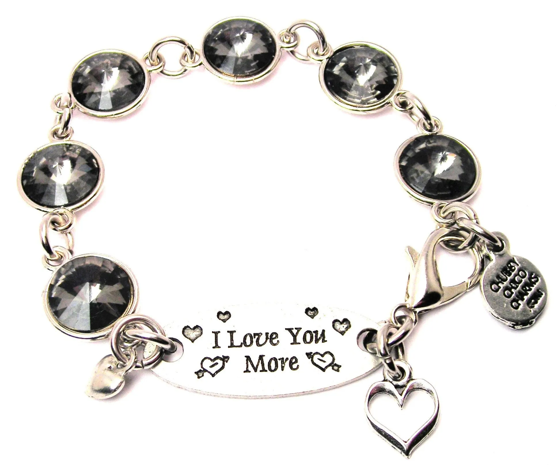 I Love You More Crystal Connector Bracelet