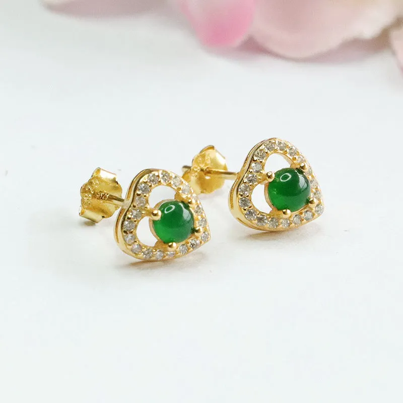 Ice King Green Jade Zircon Sterling Silver Earrings