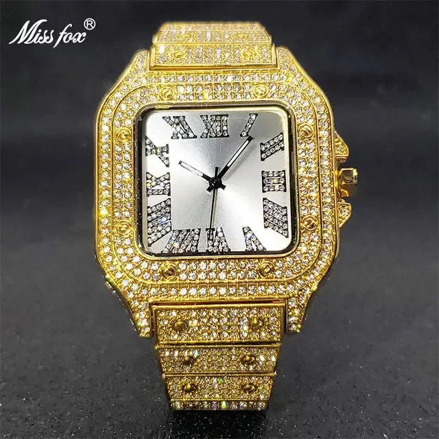 Iced Out MISSFOX Diamond Square Watch