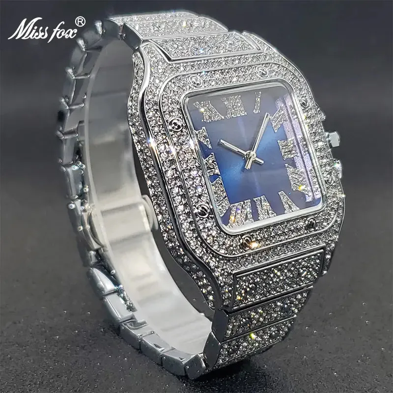 Iced Out MISSFOX Diamond Square Watch