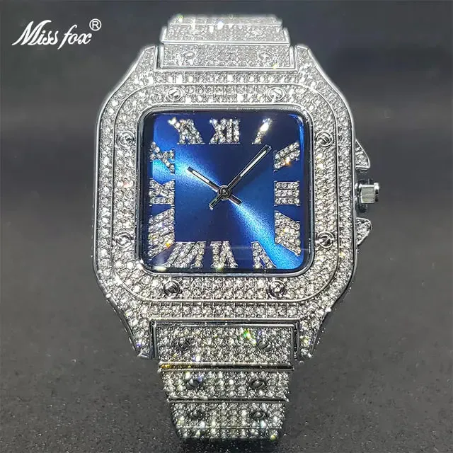 Iced Out MISSFOX Diamond Square Watch