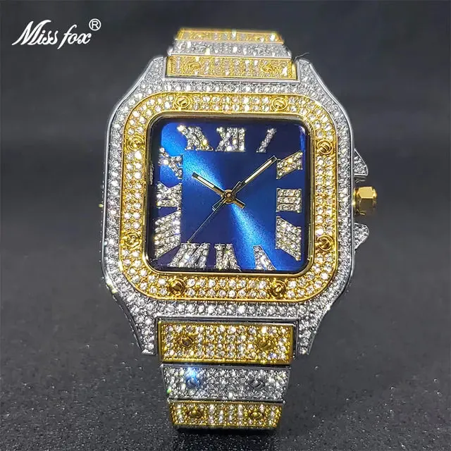 Iced Out MISSFOX Diamond Square Watch