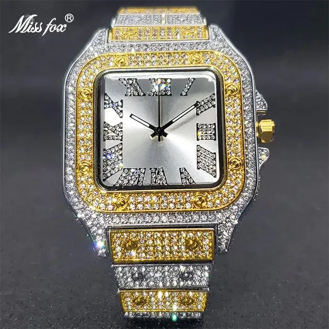 Iced Out MISSFOX Diamond Square Watch