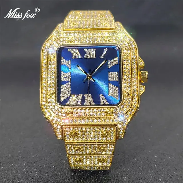 Iced Out MISSFOX Diamond Square Watch