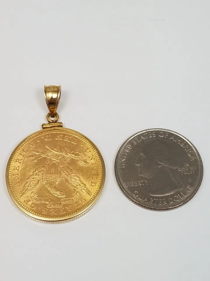 Impressive 1897 $10 90% Gold Coin Pendant