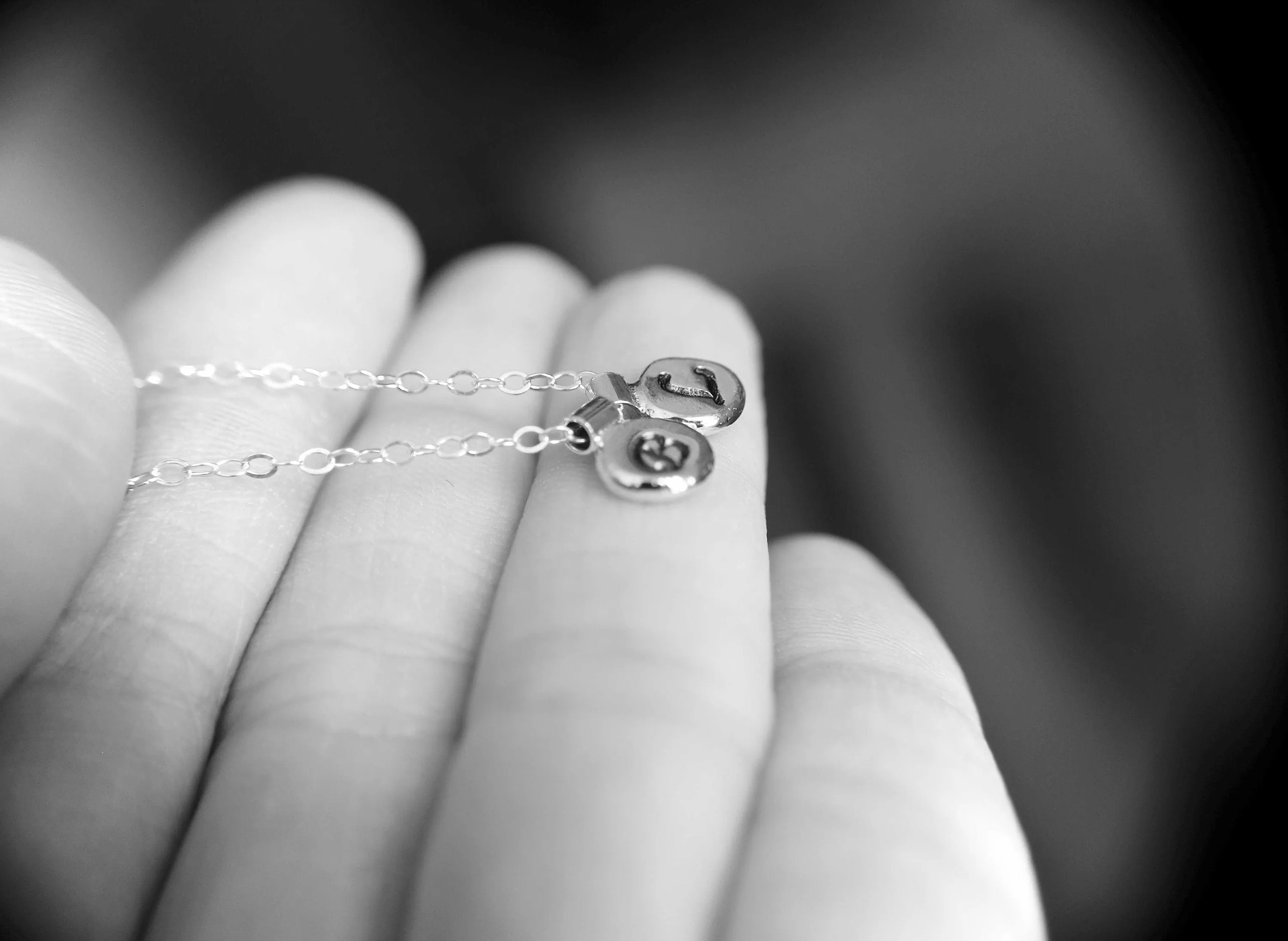 Initial Necklace, Letter Necklace, Pebble Necklace, Sterling Silver Initial Necklace, Recycled Pebble, Recycled, Minimalist, Tiny, Gift