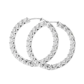 Inside Out Diamond Large Hoop Earrings