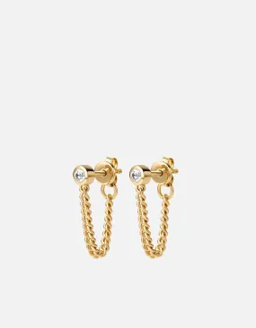 Ivy Topaz Chain Earrings, Gold Vermeil