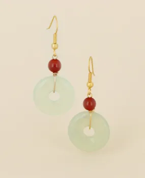 Jade and Carnelian Earrings