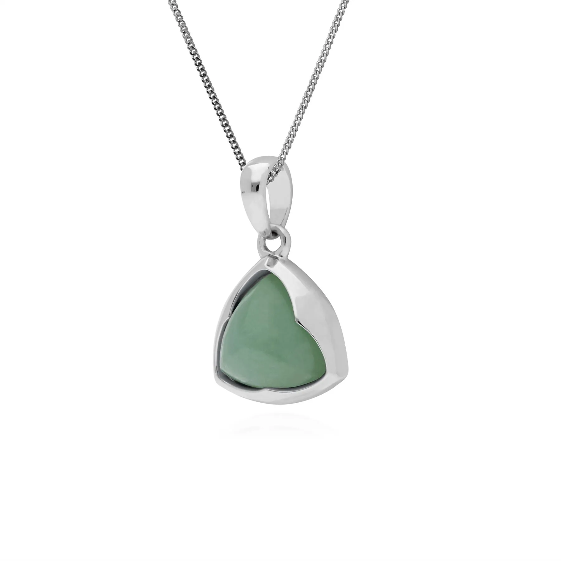 Jade Anhänger, Sterlingsilber Prism Zuckerleib Jade Anhänger auf 45cm Kette