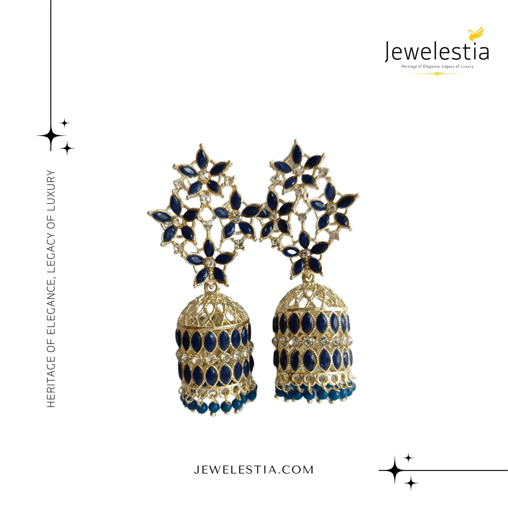 Jewelestia Blooming Jade Jhumka Earrings