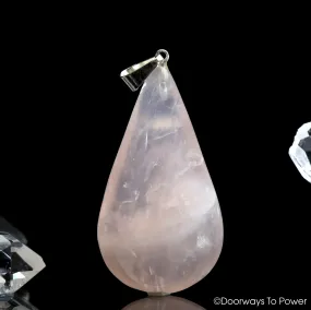 John of God Rose Quartz Crystal Drop Pendant