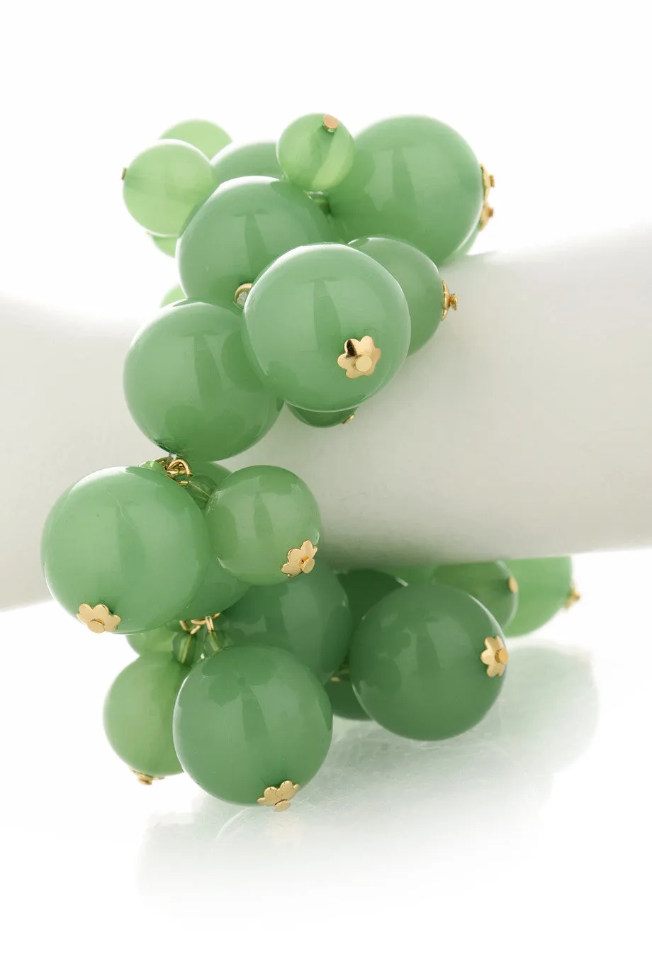 KENNETH JAY LANE HONEYGOLD Jade Pearls Bracelet