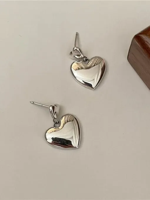 KESLEY Two Heart Statement Earrings 925 Sterling Silver Luxury Statement Hypoallergenic Womens's Fine Jewelry