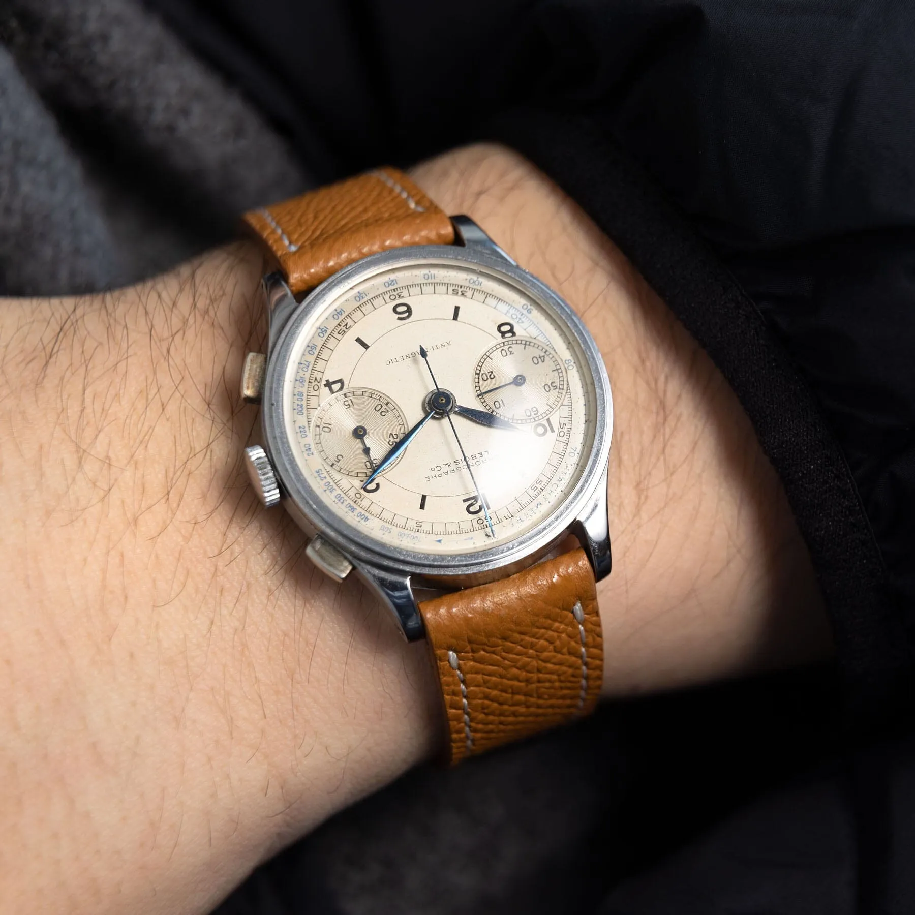 Lebois & Co Steel Chronograph 1940s