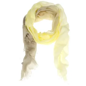 Lemon Ombré Hand Woven Cashmere Wool Scarf