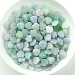 Length 9mm-10mm Natural Jade Beads Jadeite Mixed Colors Heart-shaped Bead WBD27