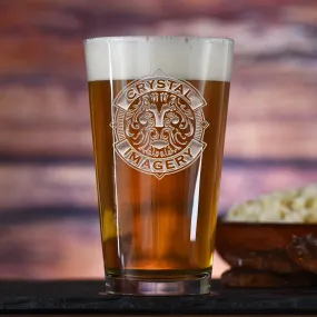 Logo Engraved Pub Pint Glasses (Set of 2)