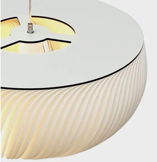 Lorens Modern Wavy Parchment Pendant Light