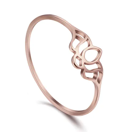 Lotus Ring in Stainless Steel - Rose, Silver, and Gold Colored