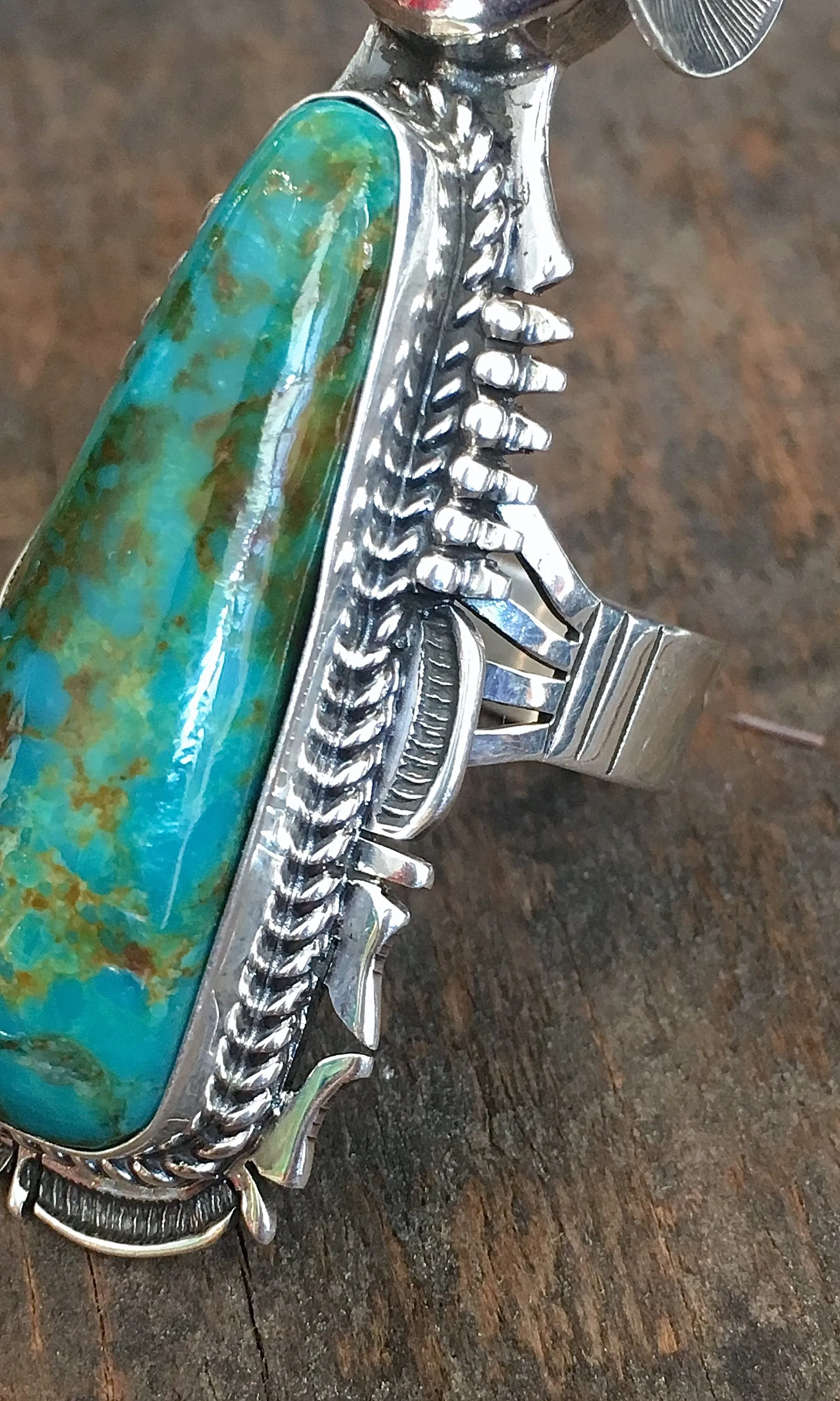 MAIDEN FORM Silver & Turquoise Lady Hopi Kachina Ring, Sz 9