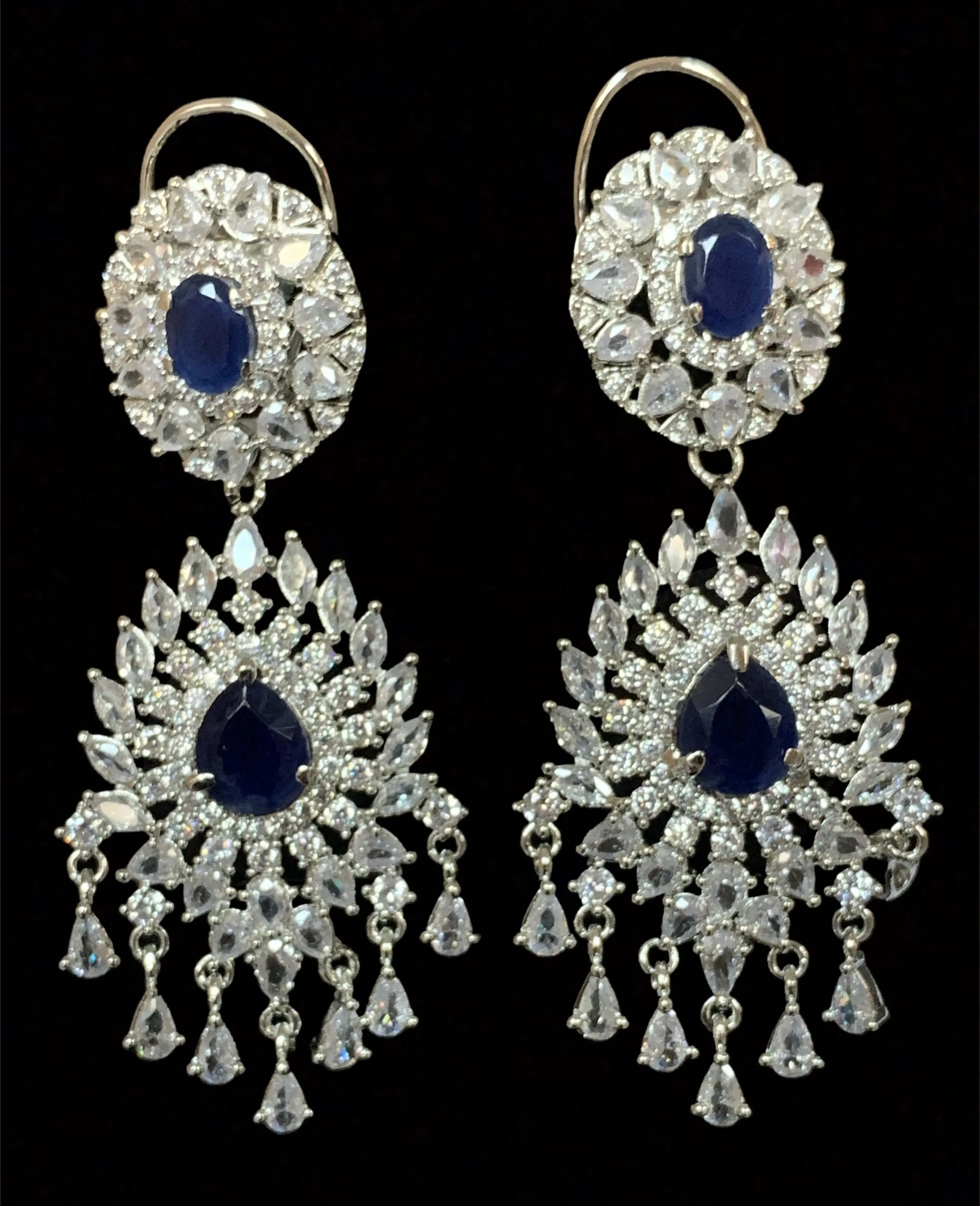 Manahil cz set sapphire ( READY TO SHIP)   )