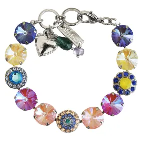 Mariana "Sun-Kissed Rainbow" Rhodium Plated Lovable Pavé and Rosette Rivoli Crystal Bracelet, 4247/1 168-1ro