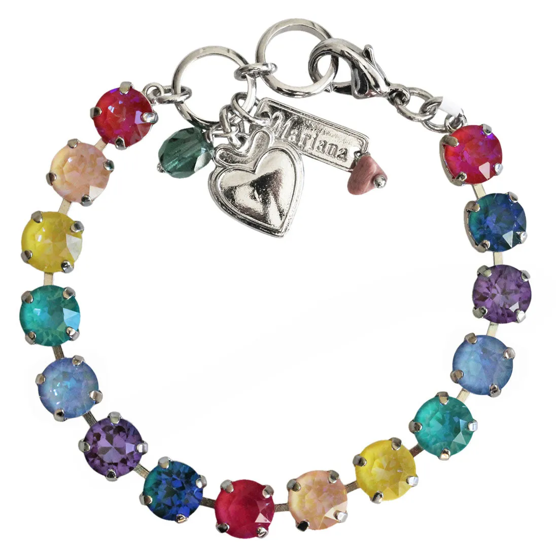 Mariana "'Sun-Kissed Rainbow" Rhodium Plated Must-Have Everyday Crystal Tennis Bracelet, 4252 168-1ro