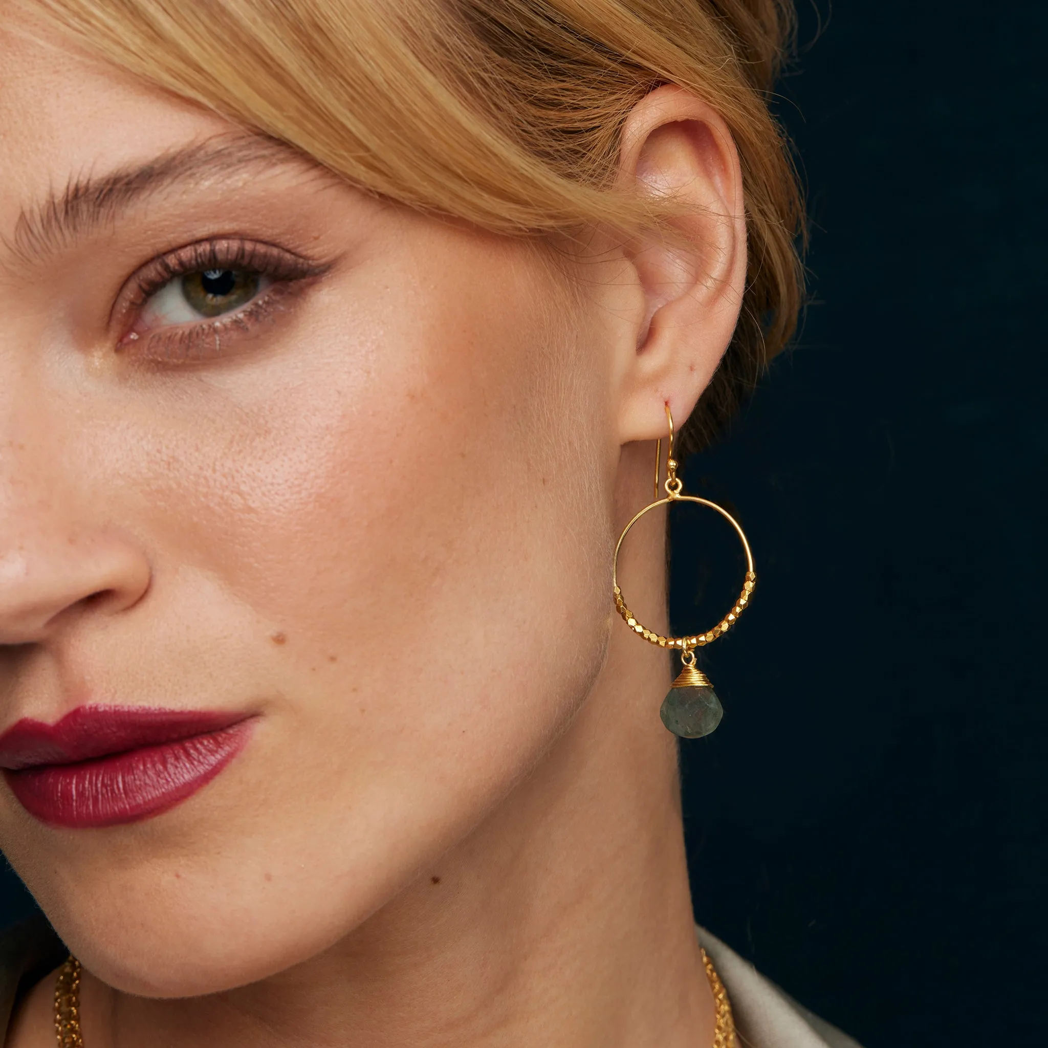 Marie Hoop Earrings Labradorite