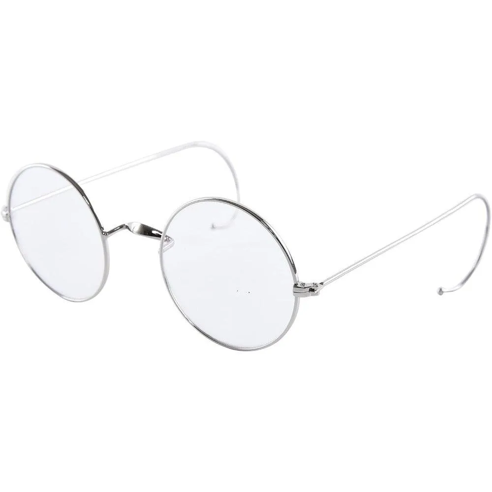 Mid/Large Round Wire Rim Glasses – No Nose Pads for Comfort A2149